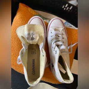 Elevated / Heeled Classic White Chuck Taylor Converse shoe